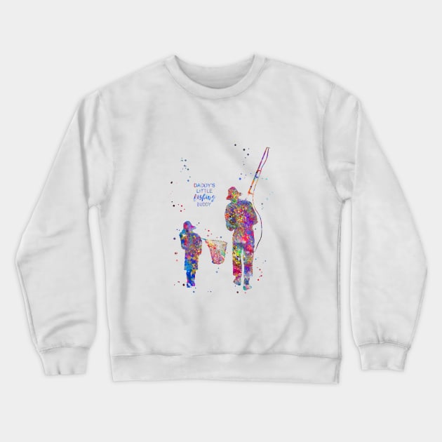 Father and son fishing Crewneck Sweatshirt by RosaliArt